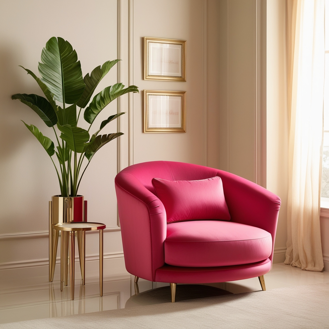 pink living room