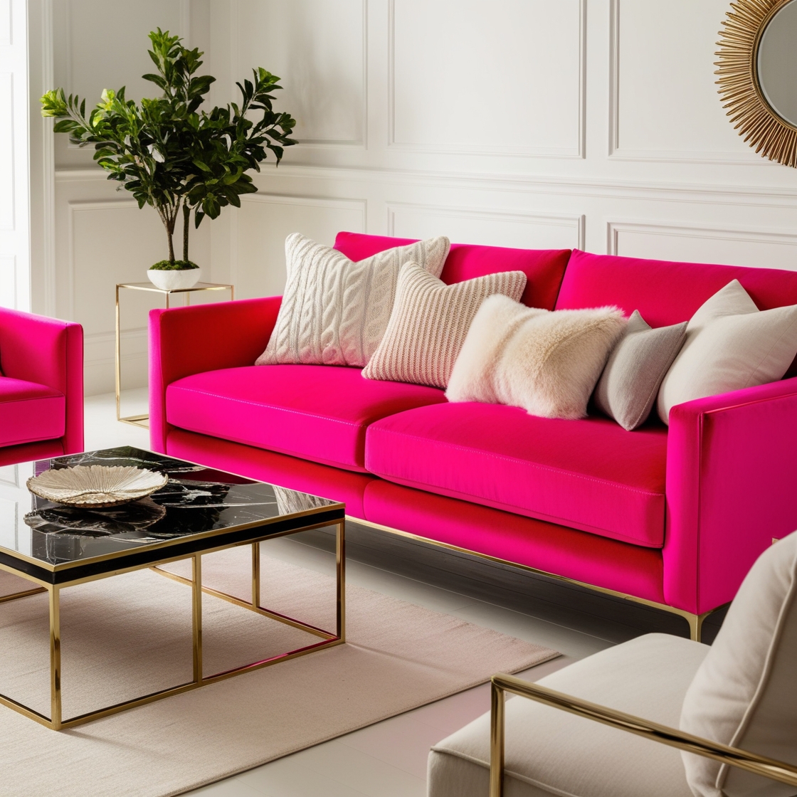 pink living room