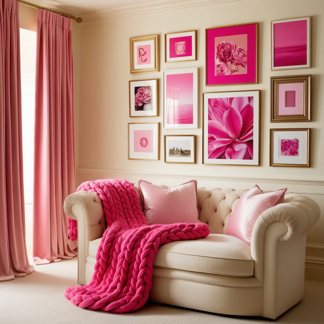 pink living room