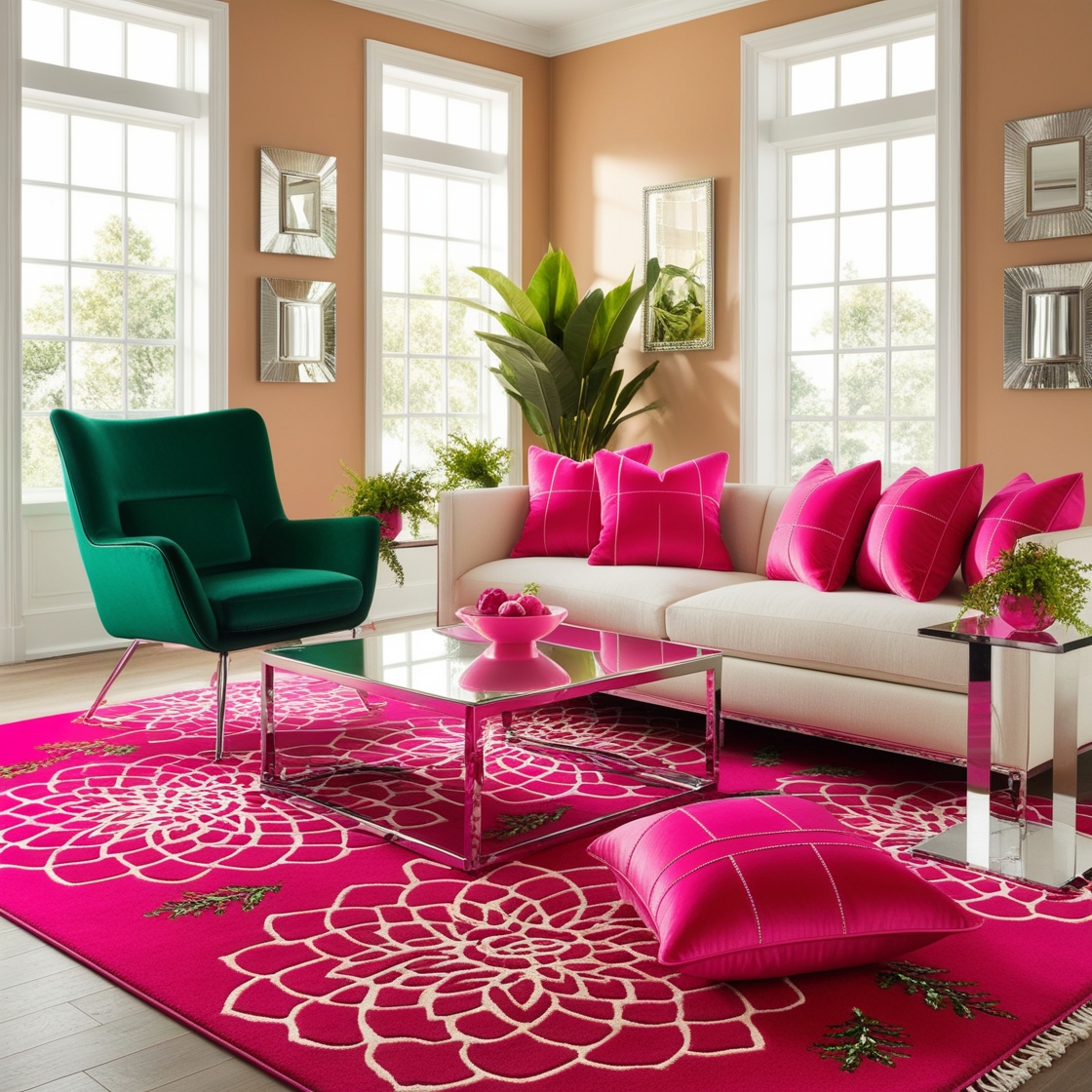 pink living room