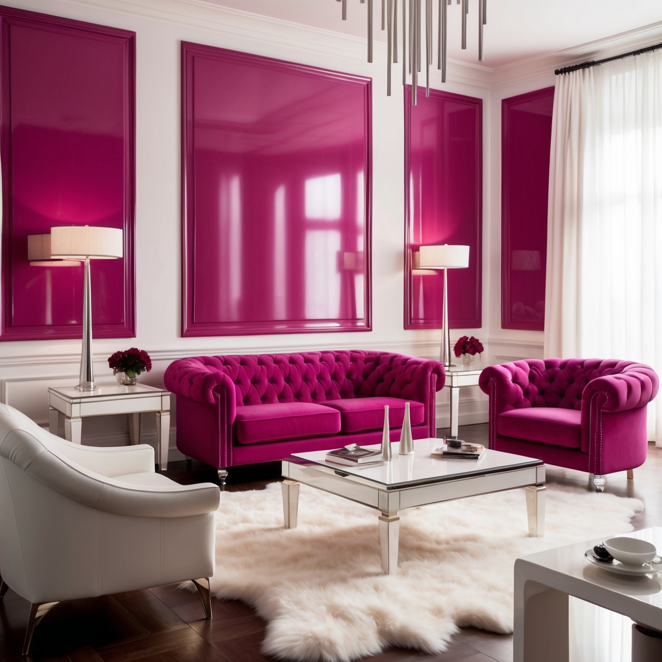 pink living room