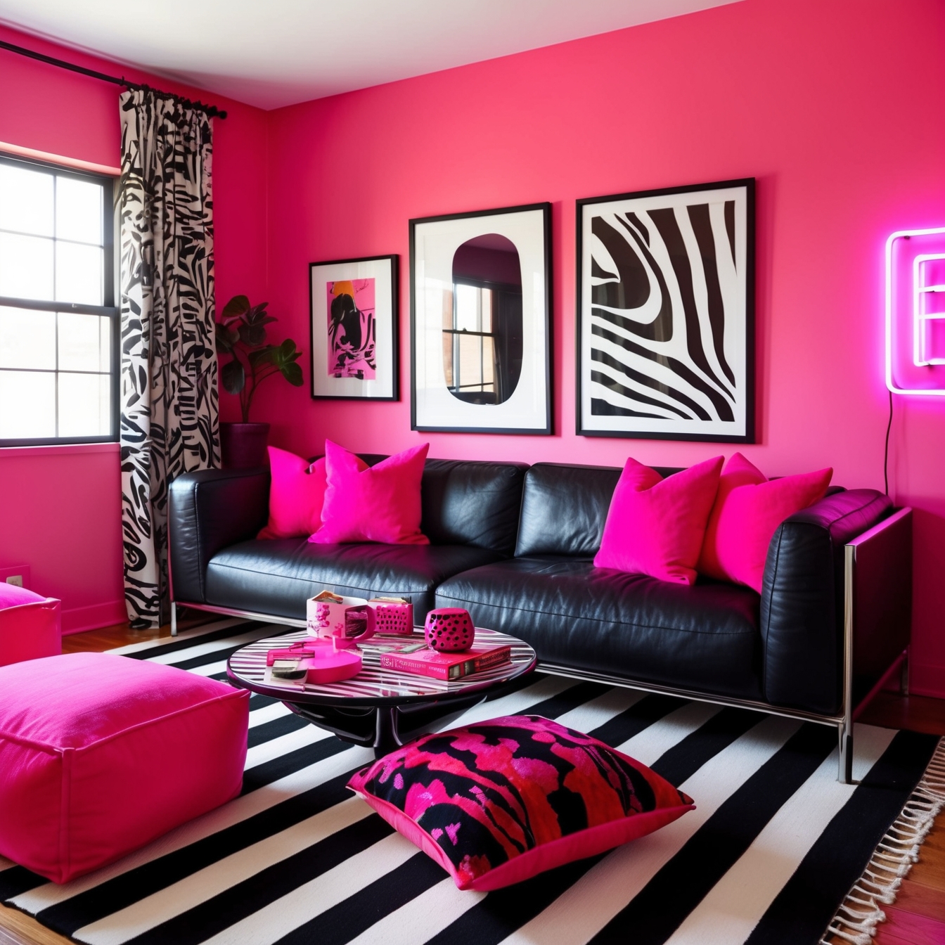 pink living room