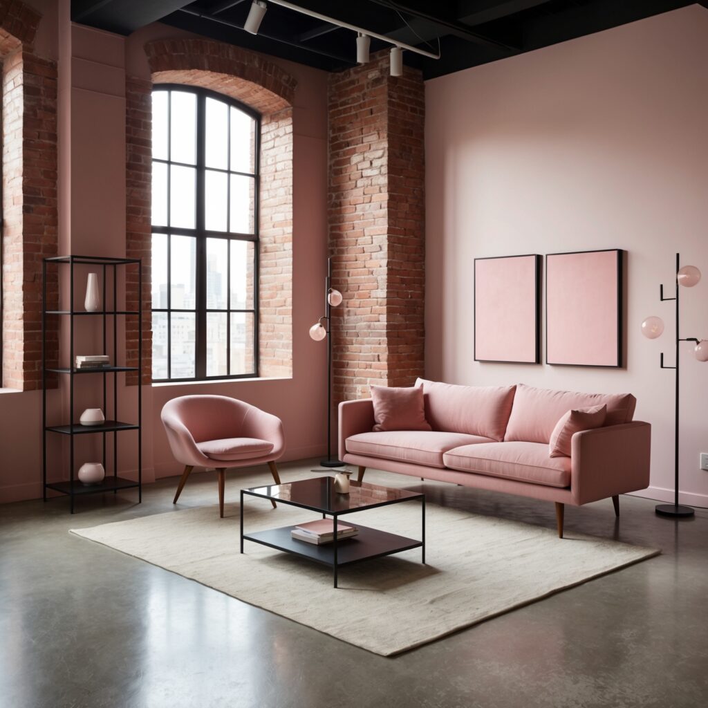 pink living room