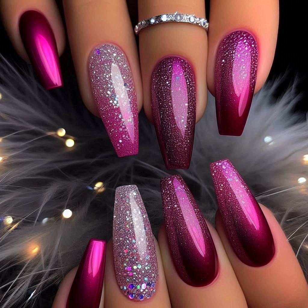 fuchsia nail ideas