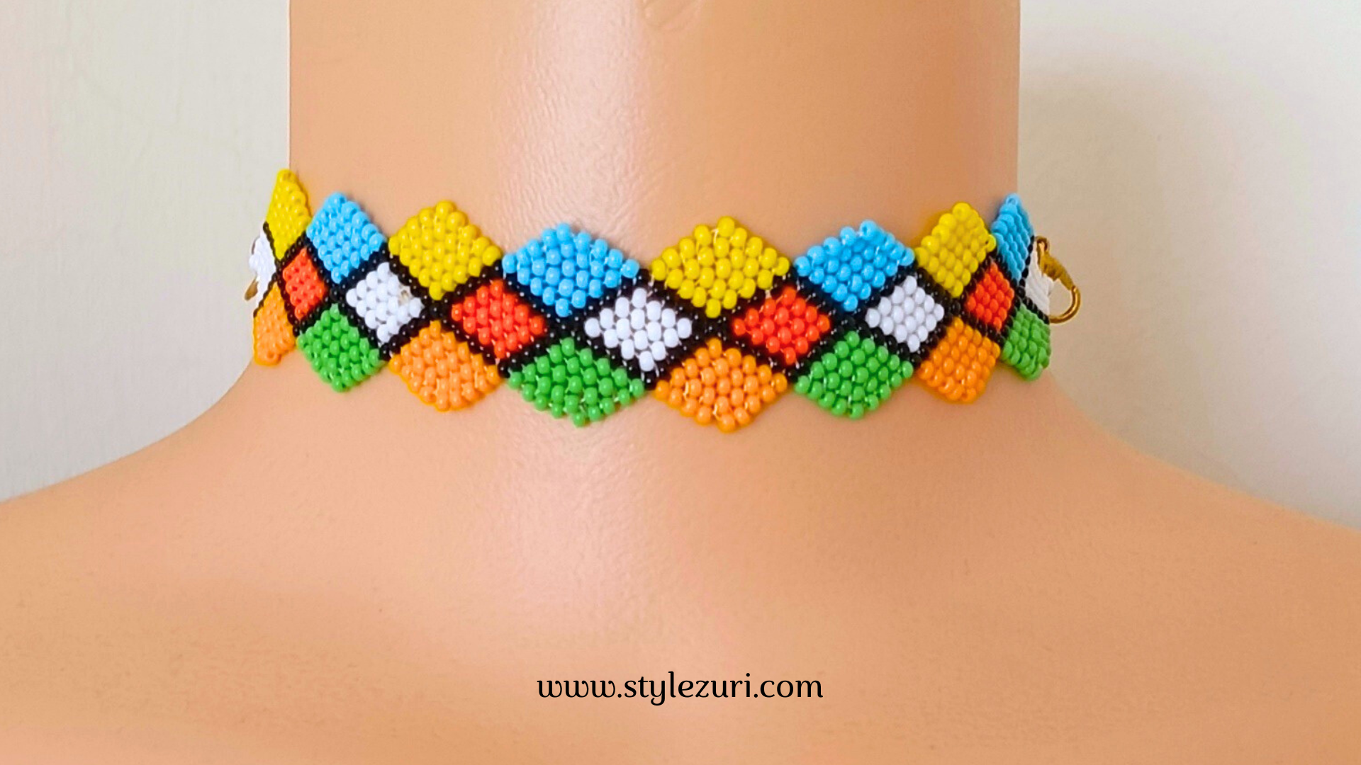 geometric beaded necklace