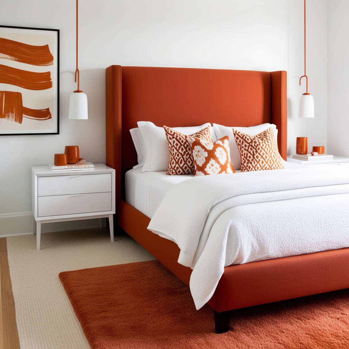 burnt orange bedroom