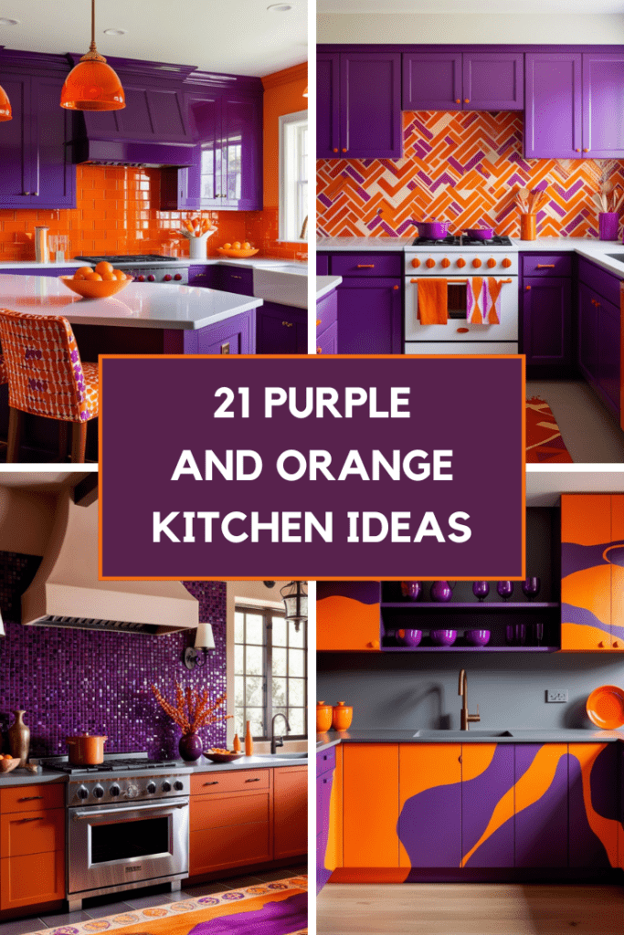 purple and orange kitchen