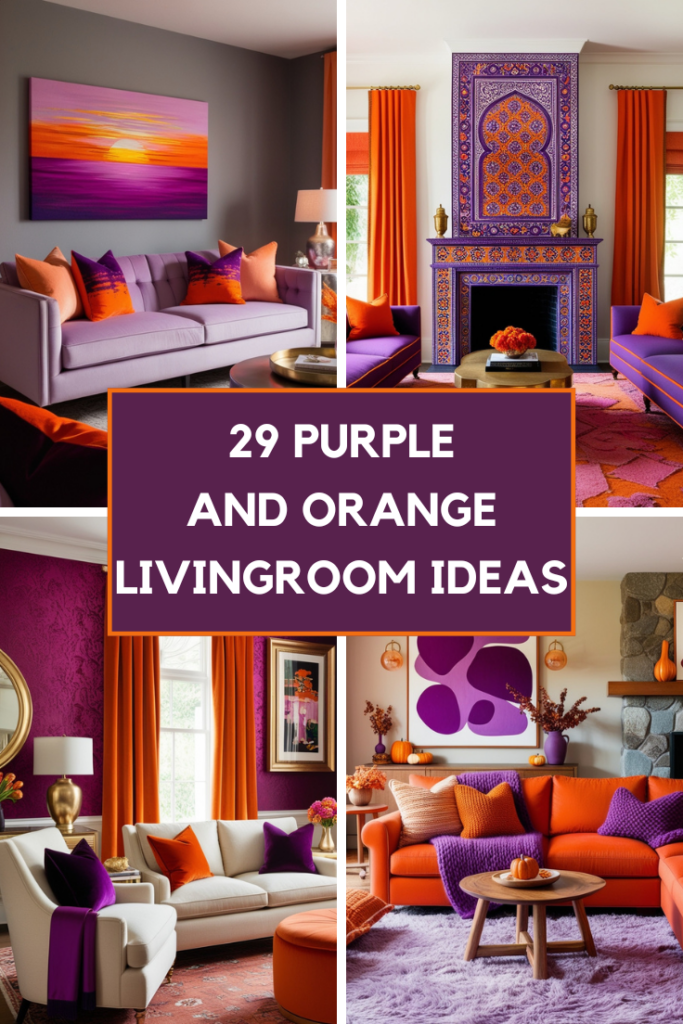 purple and orange living room