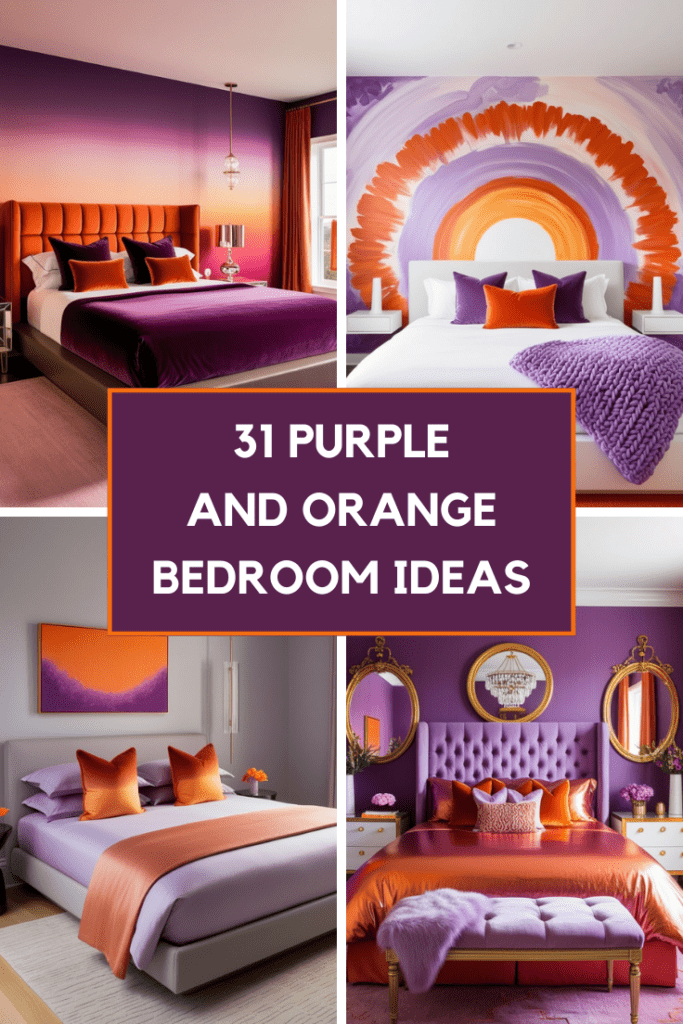 purple and orange bedroom