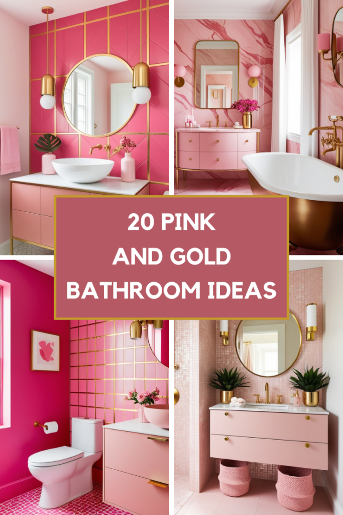 pink and gold bathroom idaes