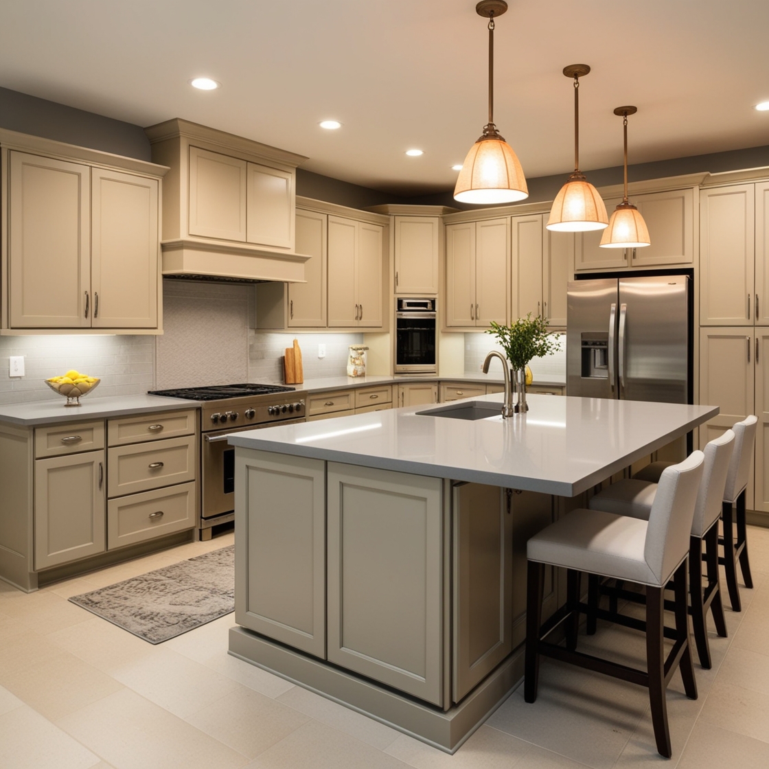 BEIGE AND GREY KITCHEN