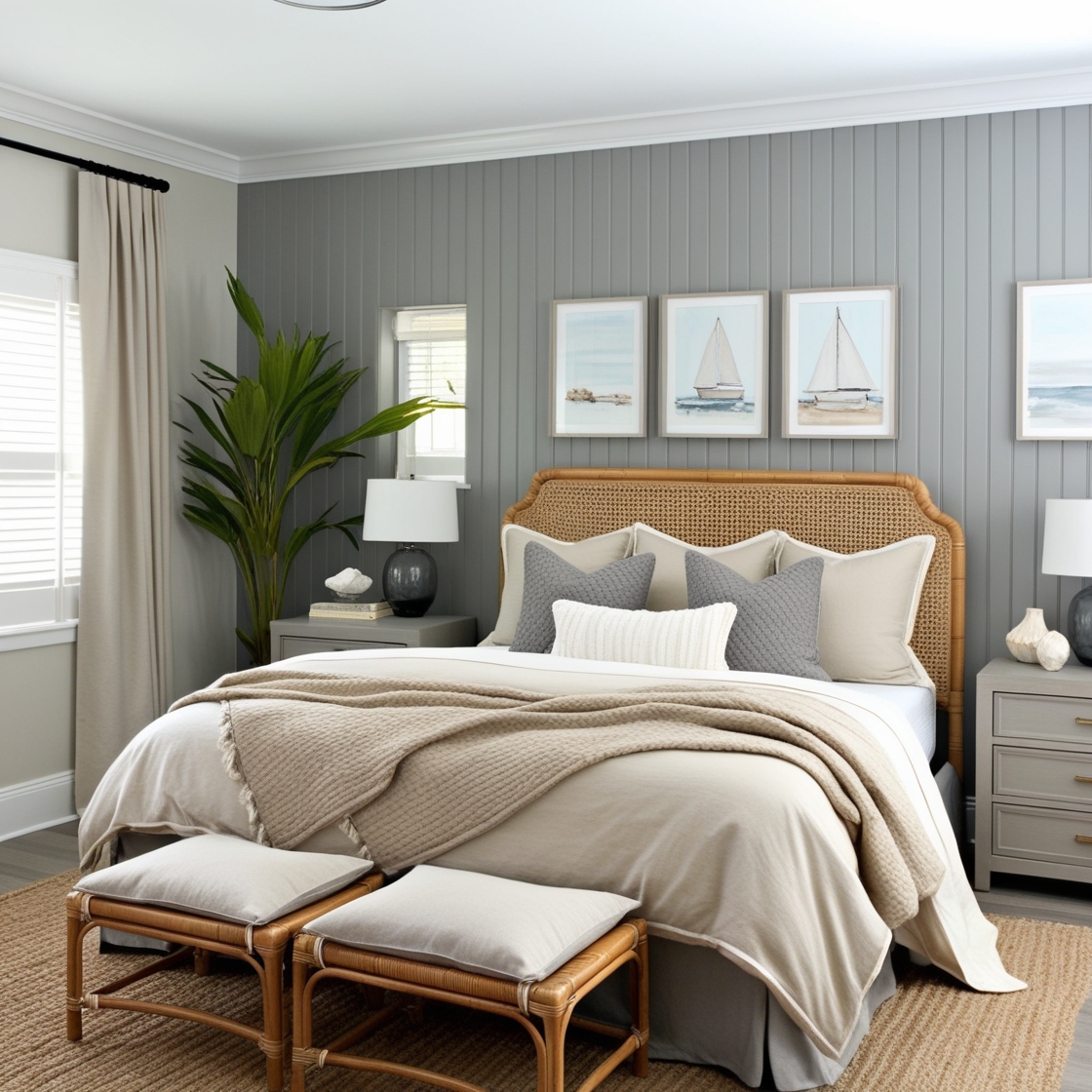 beige and grey bedroom