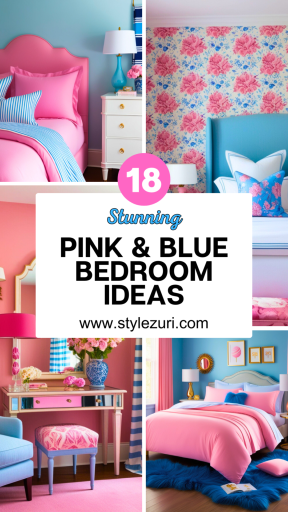 pink and blue bedroom