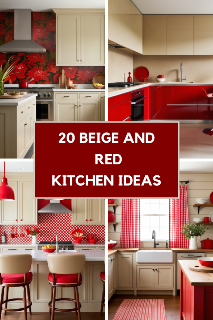 beige and red kitchen ideas