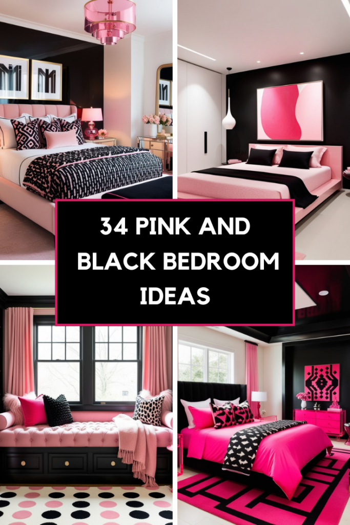 pink and black bedroom ideas