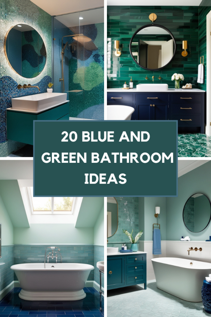 blue and green bathroom