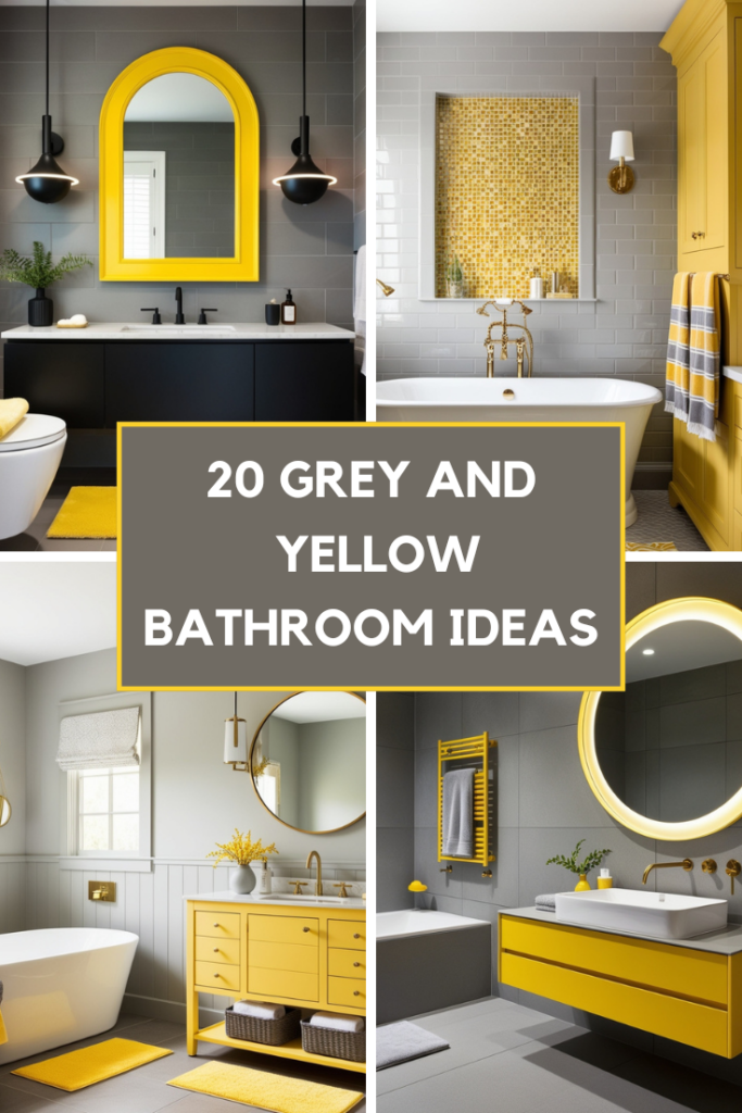 grey and yellow bathroom idaes