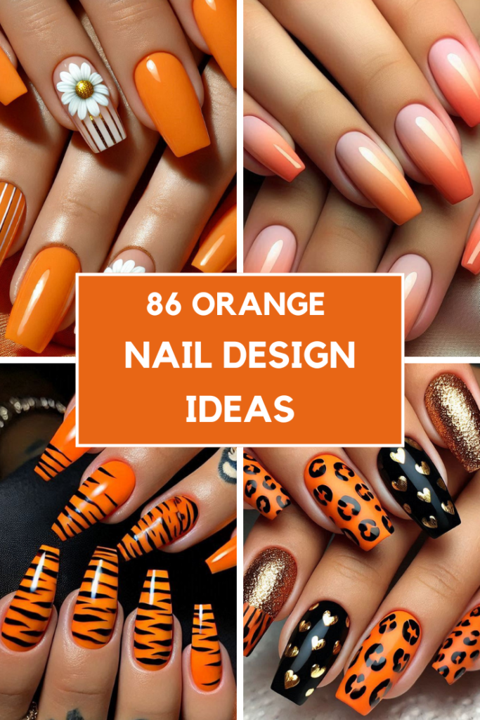 orange nail ideas