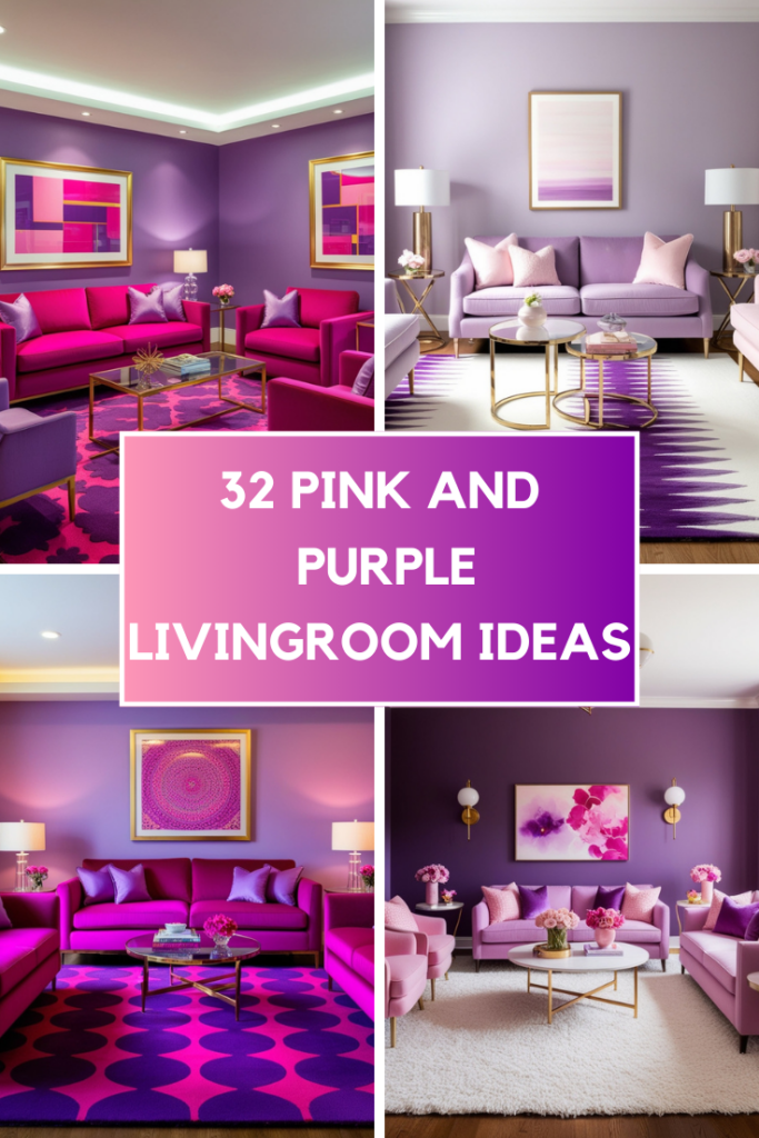 pink and purple living room ideas