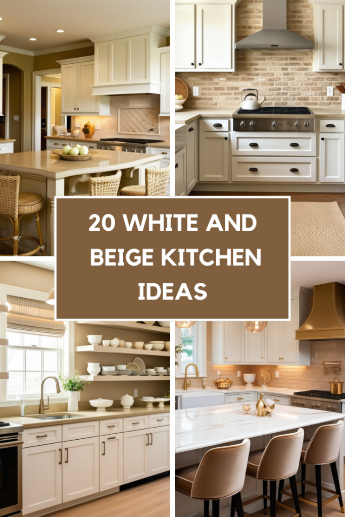 white and beige kitchen