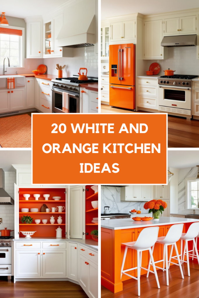 white and orange kitchen