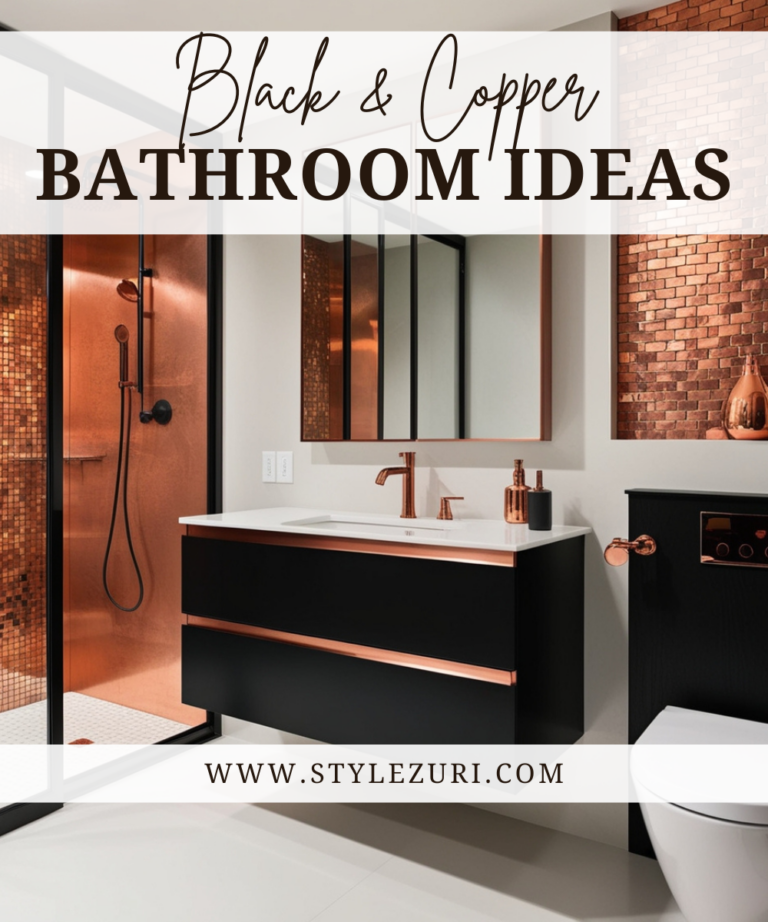 black and copper bathroom