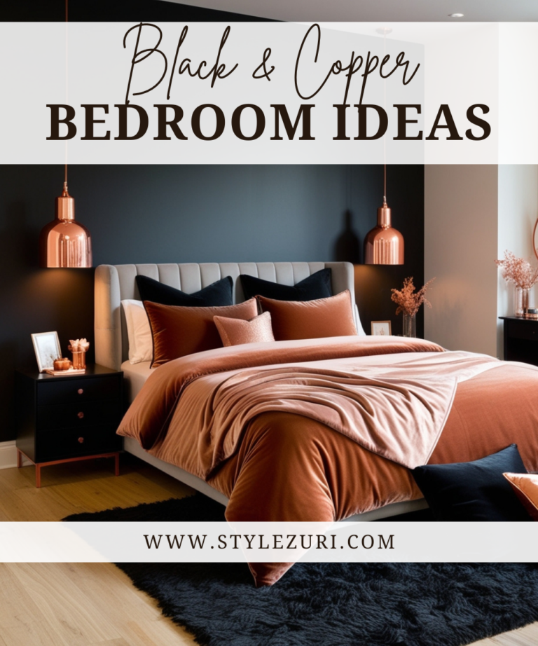 black and copper bedroom