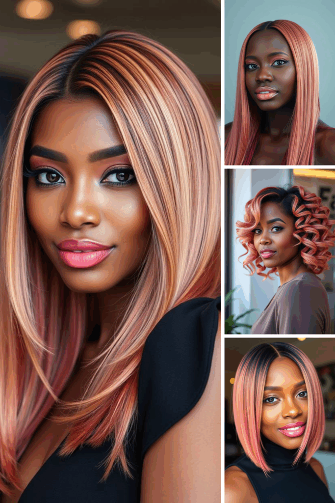 black women with rose gold hair