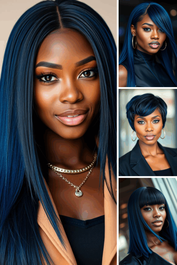 black women with blue black hair