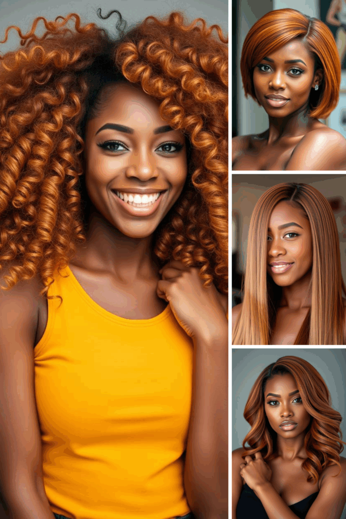 black women with golden caramel hair