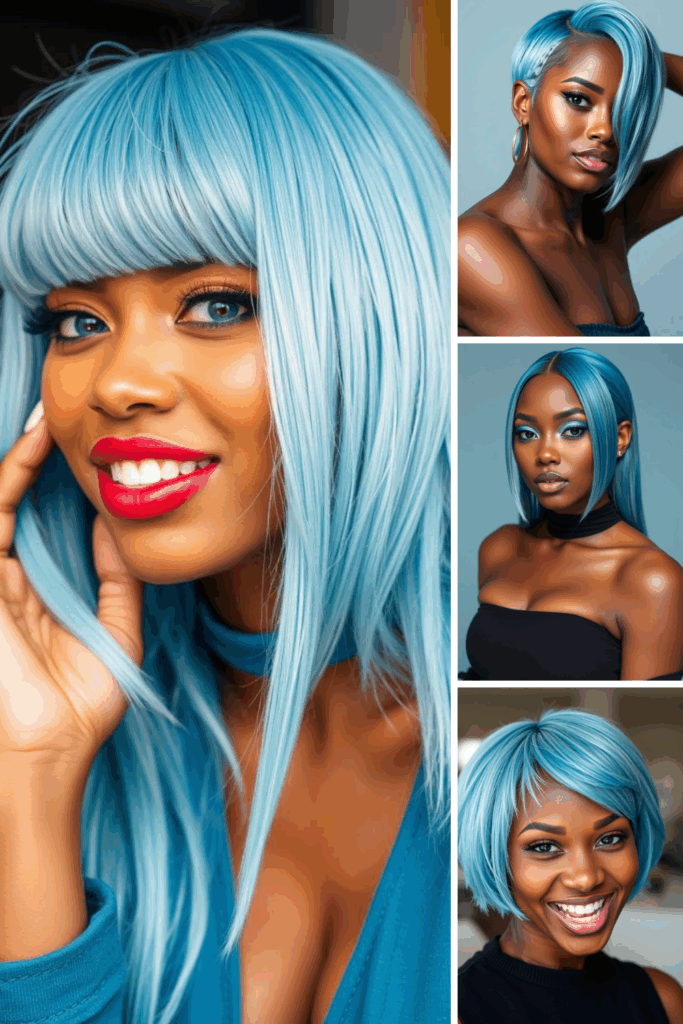 black women with icy blue hair
