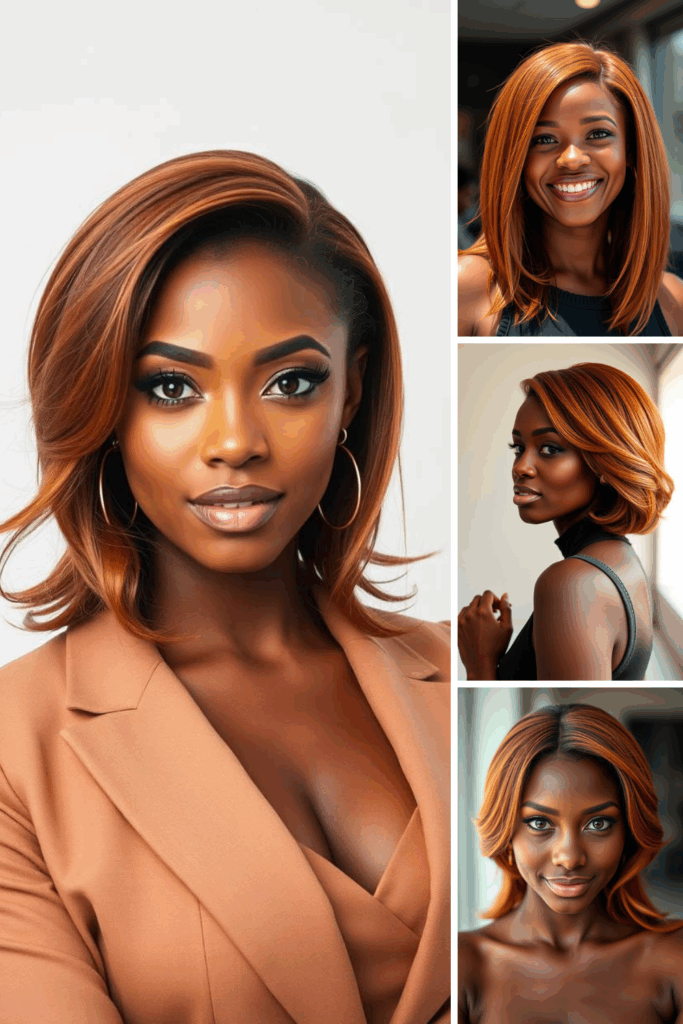 black women with copper brown hair