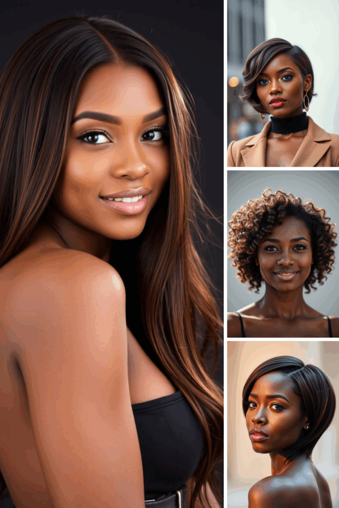 black women with chocolate brown hair