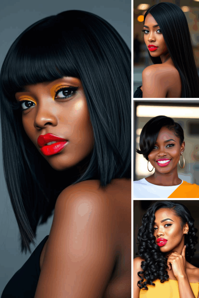 black women with jet black hair