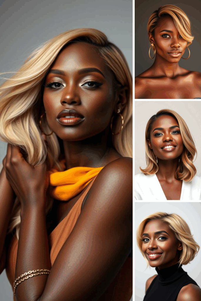 black women with rich honey blonde hair